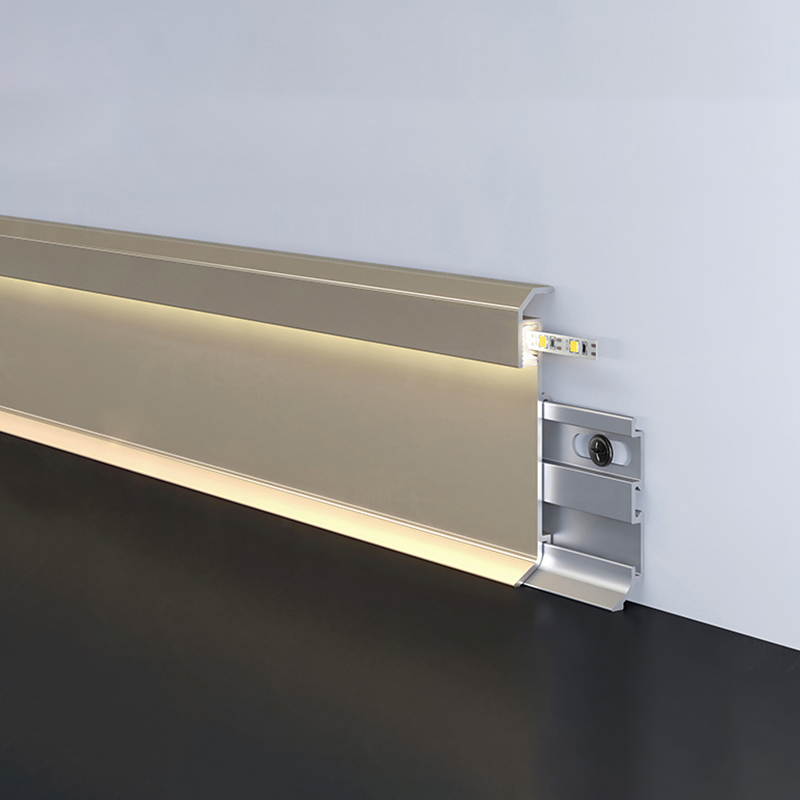 Clip-on illuminated skirting board