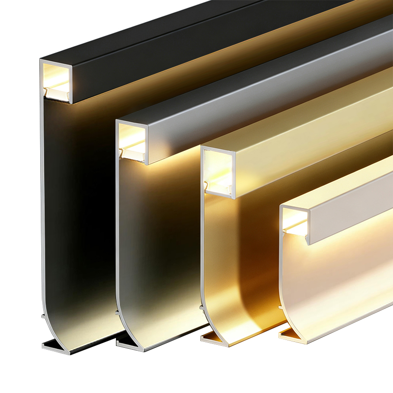 Surface-mounted illuminated skirting board