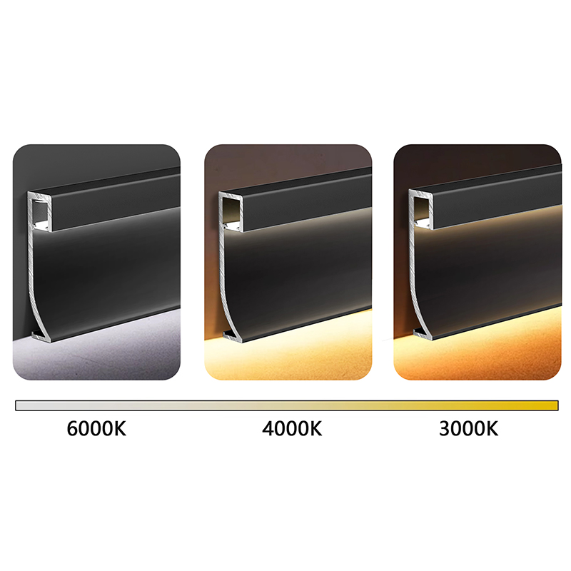 Surface-mounted illuminated skirting board
