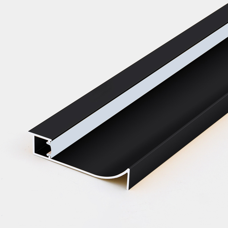 Recessed baseboard with downward lighting