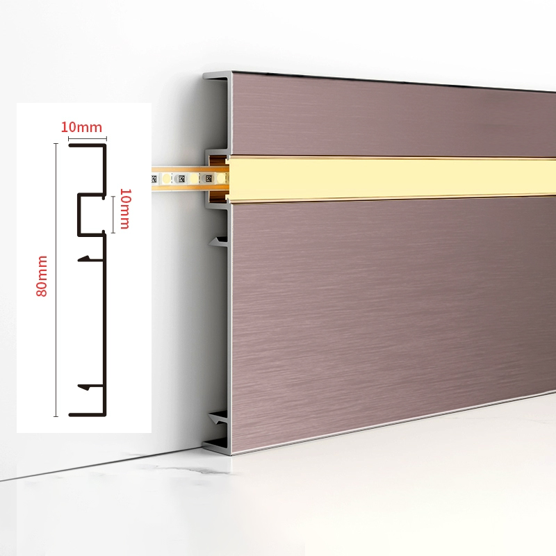 Front-lit baseboard (brushed finish)