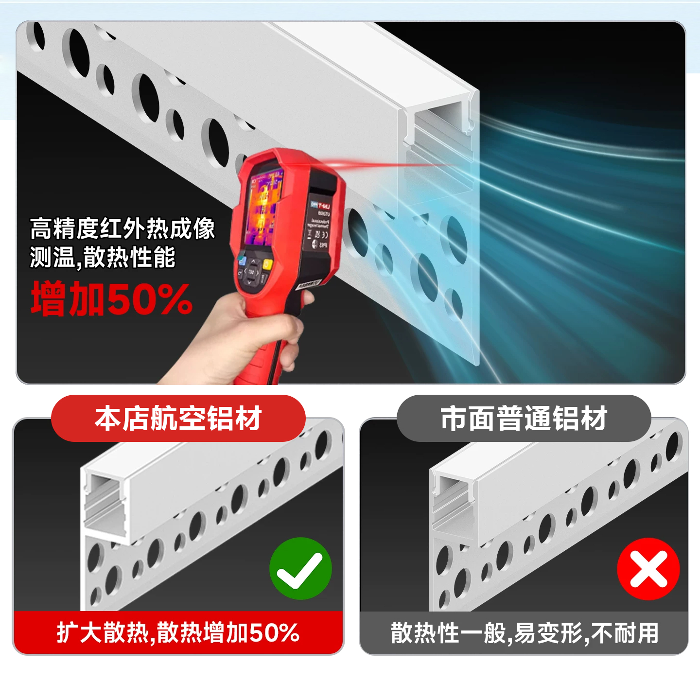单边向上发光型材